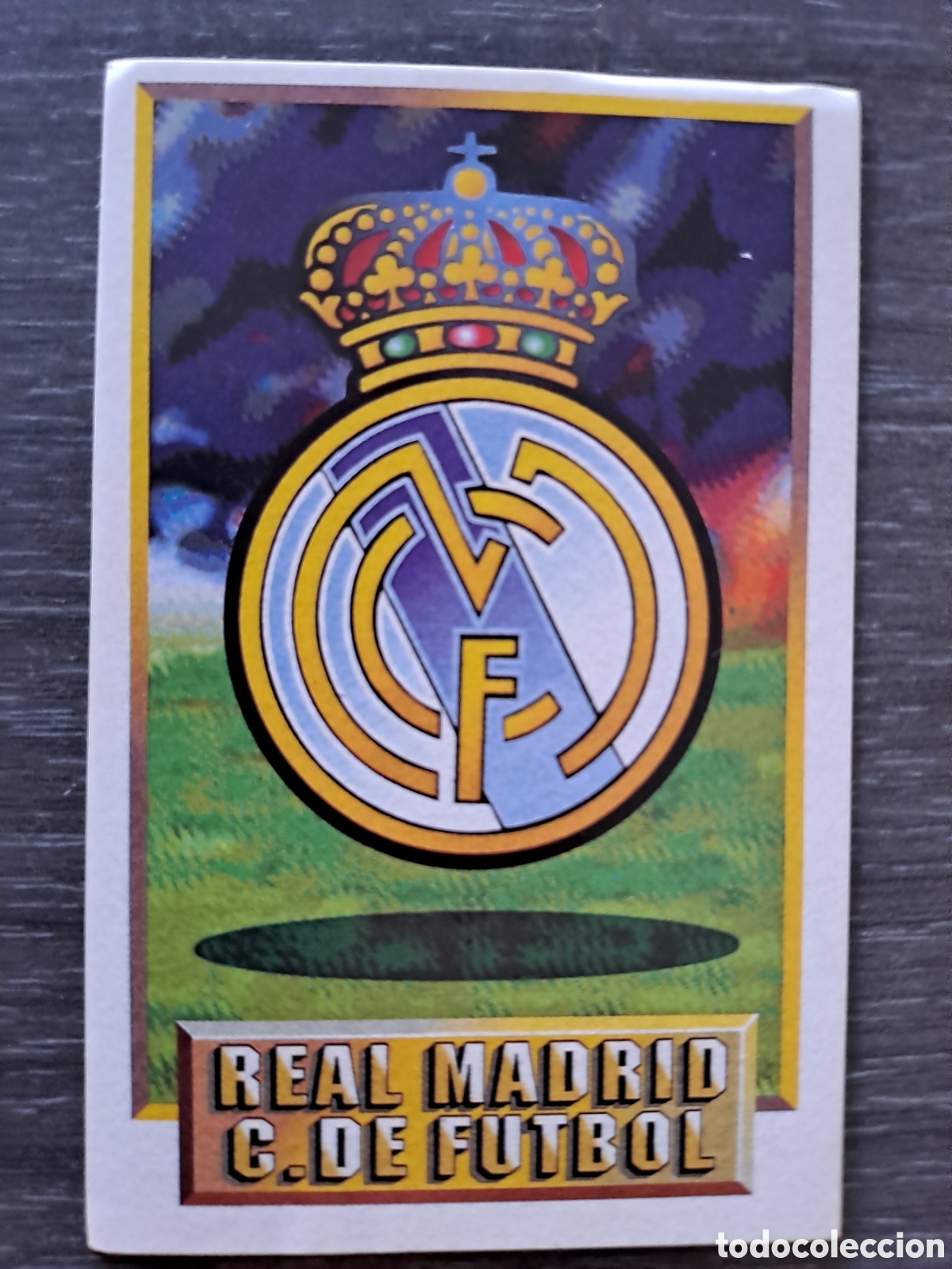 Cromos de f&uacute;tbol: LIGA ESTE 93-94 ESCUDO REAL MADRID ADHESIVO SIN PEGAR Cromo original del ESCUDO DEL REAL MADRID