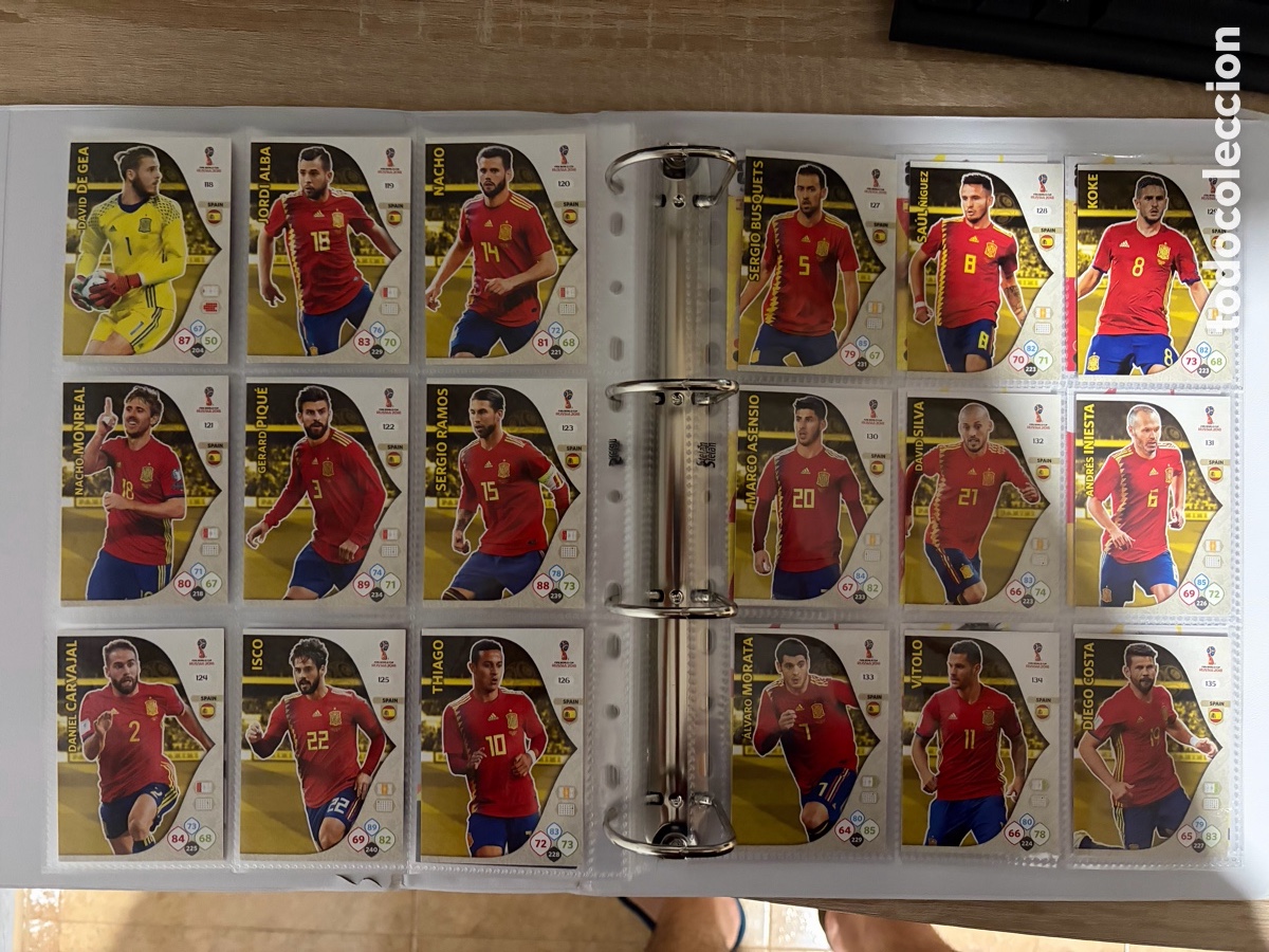 Cromos de f&uacute;tbol: ESPA&Ntilde;A SELECCI&Oacute;N ESPA&Ntilde;OLA LOTE COMPLETO B&Aacute;SICO ADRENALYN FIFA WORLD CUP MUNDIAL 2018 18