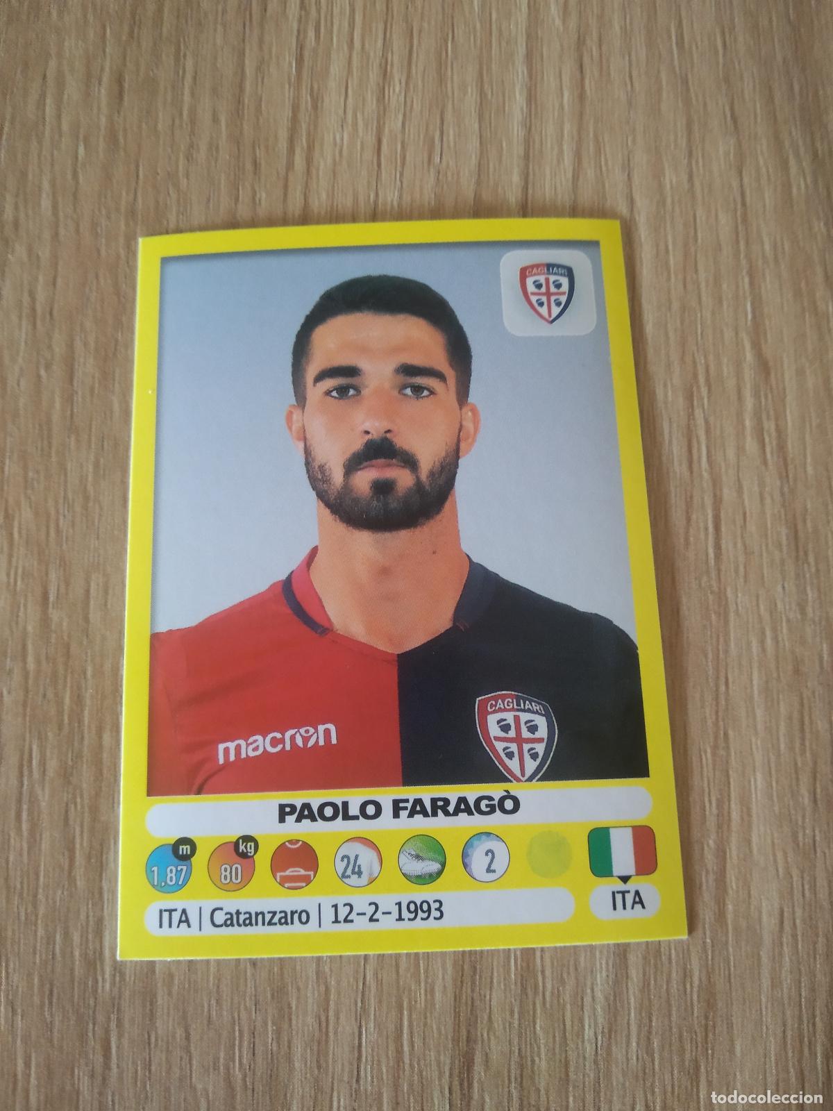 Cromos de f&uacute;tbol: 72 PAOLO FARAGO CAGLIARI CROMO FUTBOL PANINI LIGA ITALIA 18-19 CALCIATORI 2018-2019