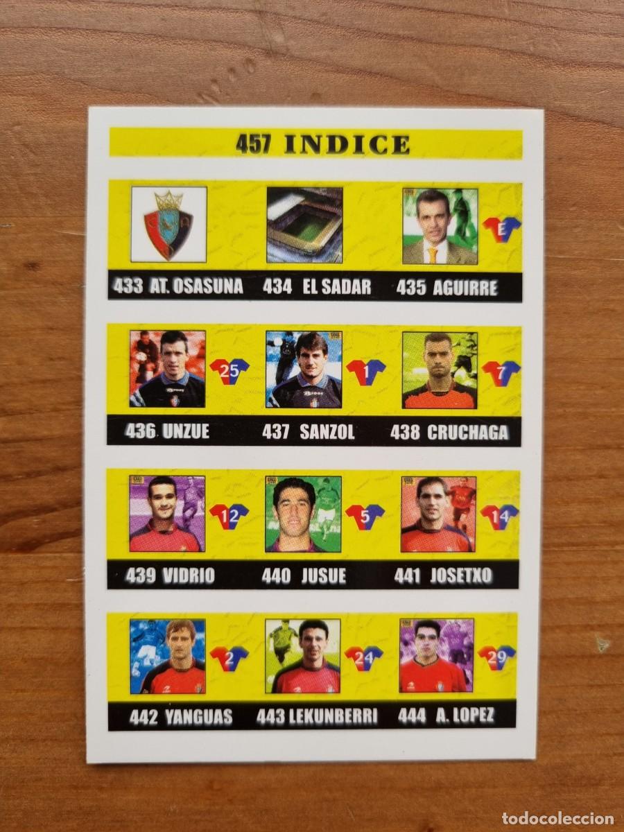 Cromos de f&uacute;tbol: 457 &Iacute;NDICE (CA Osasuna). Las Fichas de la Liga 2002 2003 02 03 (Mundicromo)
