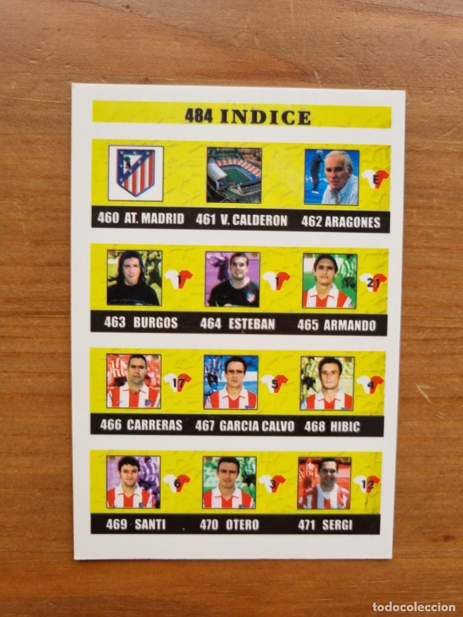 Fu&szlig;ball-Sticker: 484 &Iacute;NDICE (Atl&eacute;tico de Madrid). Las Fichas de la Liga 2002 2003 02 03 (Mundicromo)