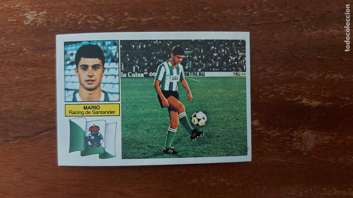Football Stickers: MARIO ( RACING DE SANTANDER ) ESTE 82/83 1982/83 nuevo sin pegar - Camiseta blanca y verde