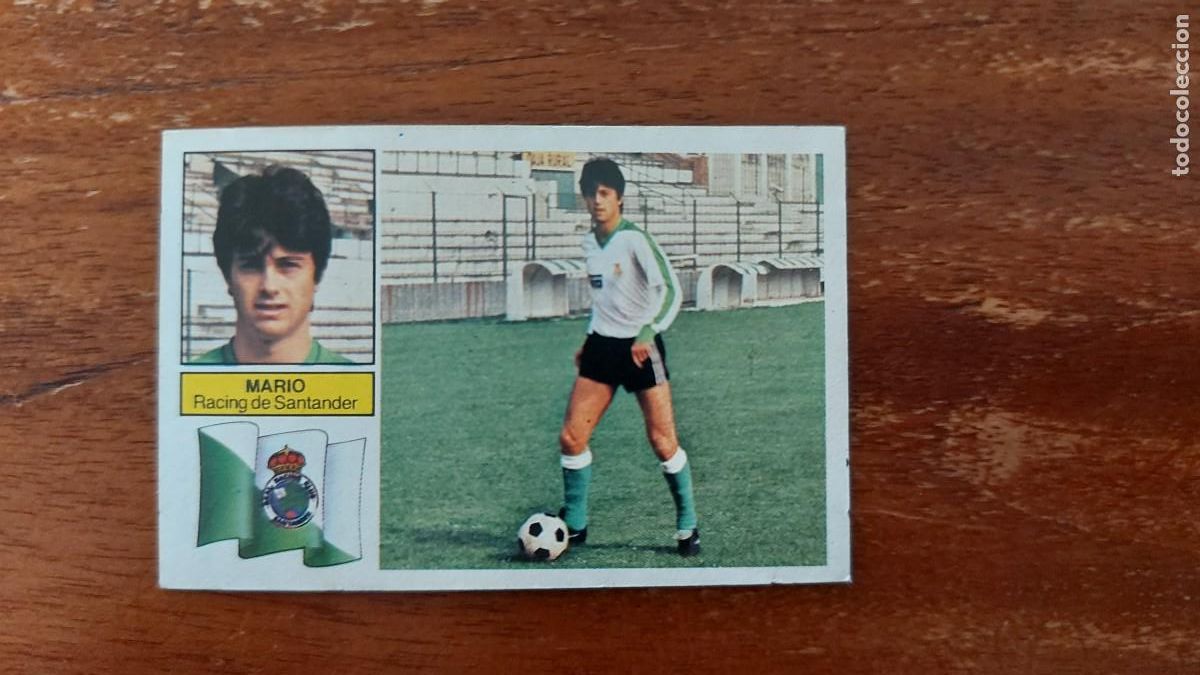 Fu&szlig;ball-Sticker: MARIO ( RACING DE SANTANDER ) ESTE 82/83 1982/83 nuevo sin pegar - Camiseta blanca