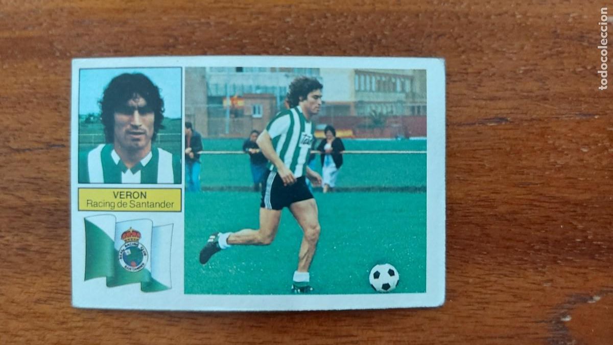 Cromos de f&uacute;tbol: VERON ( RACING DE SANTANDER ) ESTE 82/83 1982/83 nuevo sin pegar - Camiseta blanca y verde
