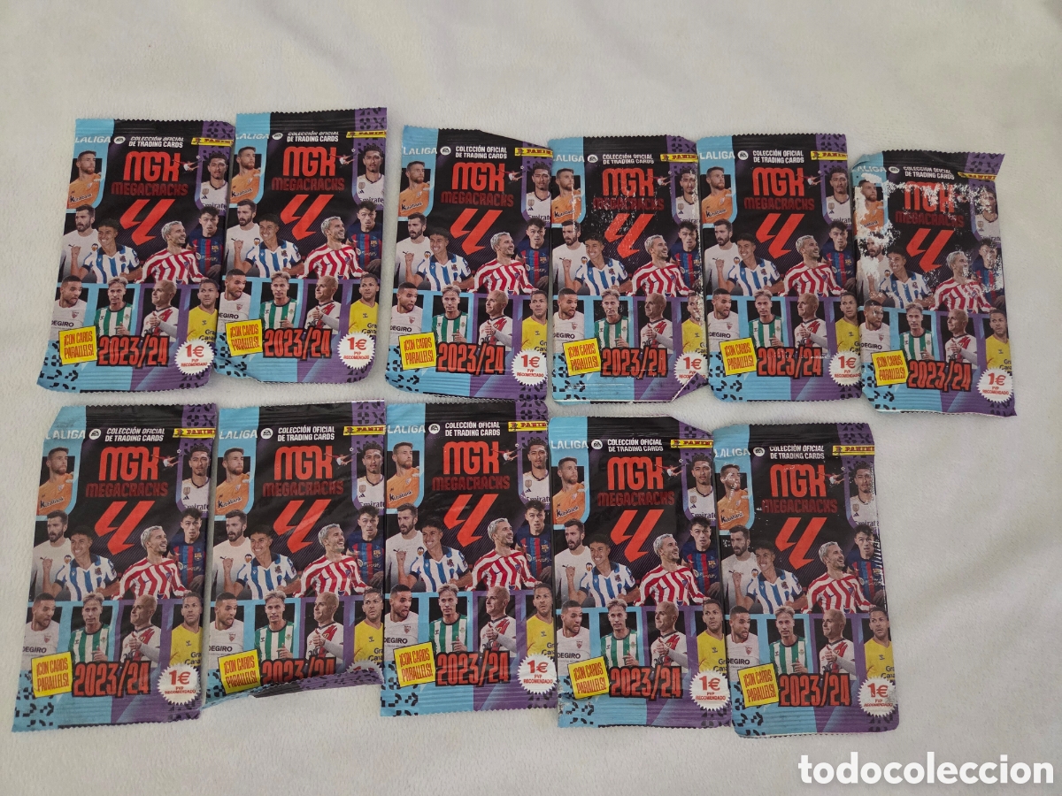 Cromos de f&uacute;tbol: Lote 11 sobres megacracks 2023-2024 leer bien