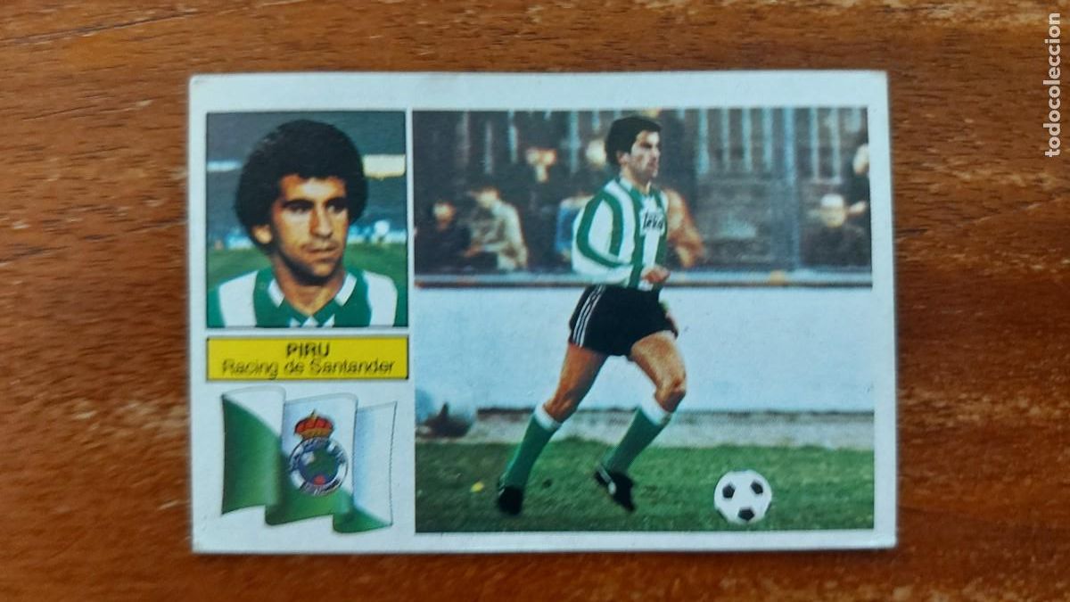 Cromos de f&uacute;tbol: PIRU ( RACING DE SANTANDER ) ESTE 82/83 1982/83 nuevo sin pegar - Camiseta blanca y verde