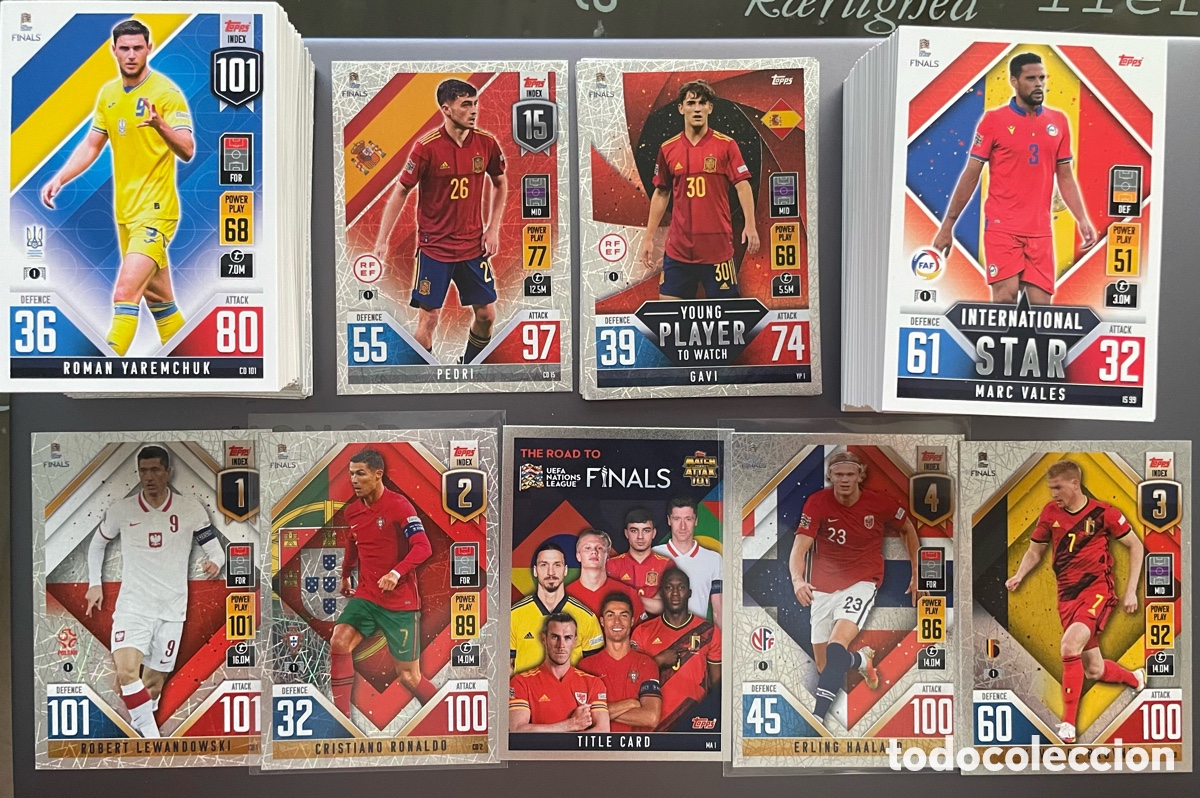 Cromos de f&uacute;tbol: Colecci&oacute;n completa 214 cards Topps Match Attax Road to UEFA Nations League 2022-23