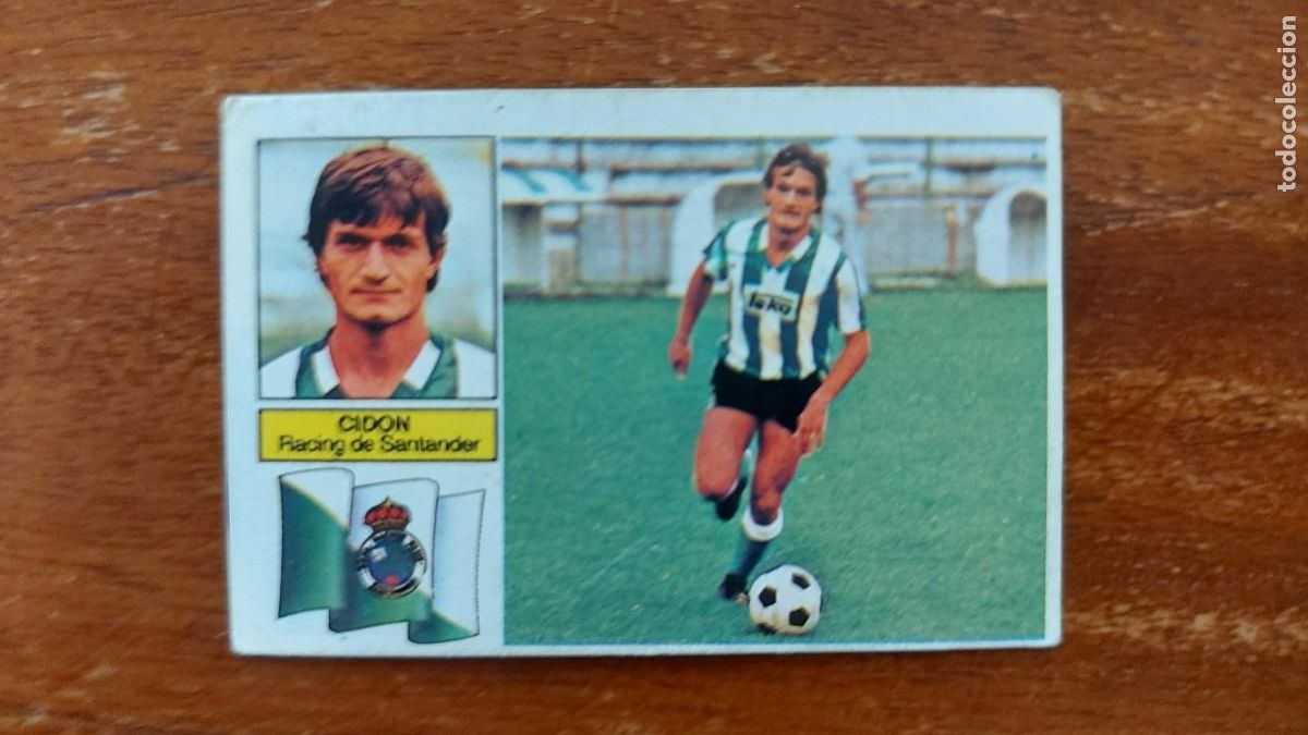 Fu&szlig;ball-Sticker: CID&Oacute;N ( RACING DE SANTANDER ) ESTE 82/83 1982/83 nuevo sin pegar - Camiseta blanca y verde