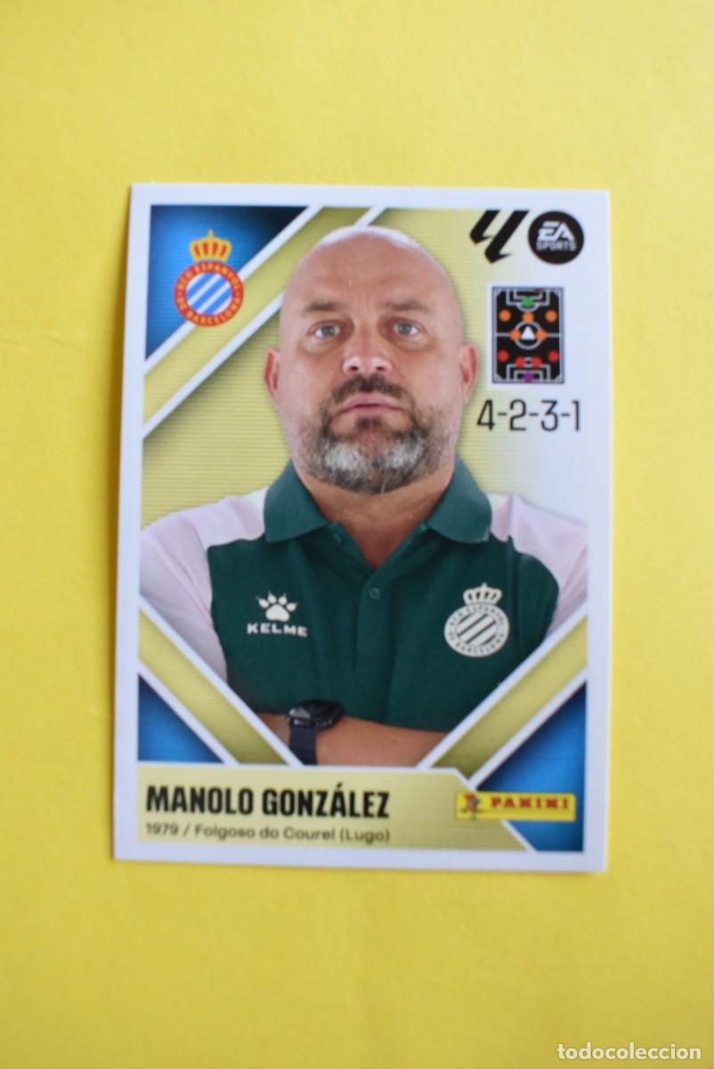 Fu&szlig;ball-Sticker: Cromo Liga 2026 2027. 26 27. Entrenador. Manolo Gonz&aacute;lez. Espanyol. N. &ordm; 2. ESTE. Panini