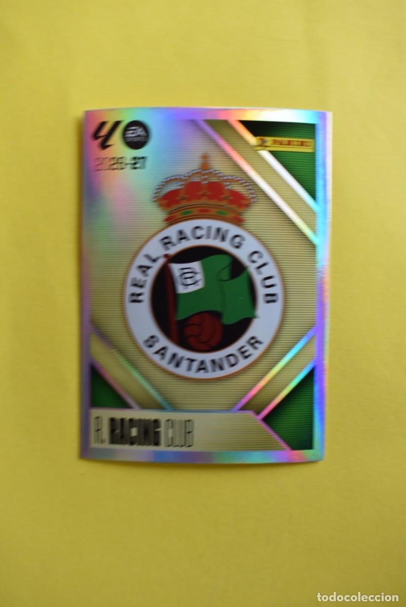 Cromos de f&uacute;tbol: Cromo Liga 2026 2027. 26 27. Escudo. Racing de Santander. N. &ordm; 1. ESTE. Panini