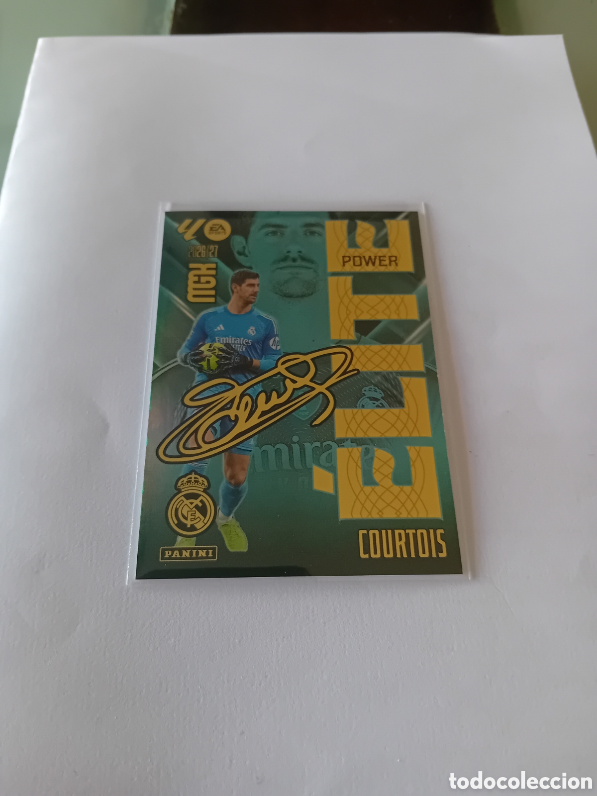 Cromos de Futebol: COURTOIS 4P ELITE POWER FIRMADA PARALELA REAL MADRID 26 27 2026 2027 MEGACRACKS MGK PANINI NUEVO