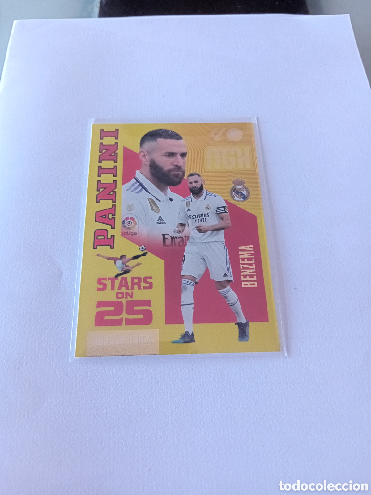 Cromos de f&uacute;tbol: BENZEMA STARS ON 25 EDICION UNICA PARALELA REAL MADRID 26 27 2026 2027 MEGACRACKS MGK PANINI NUEVO