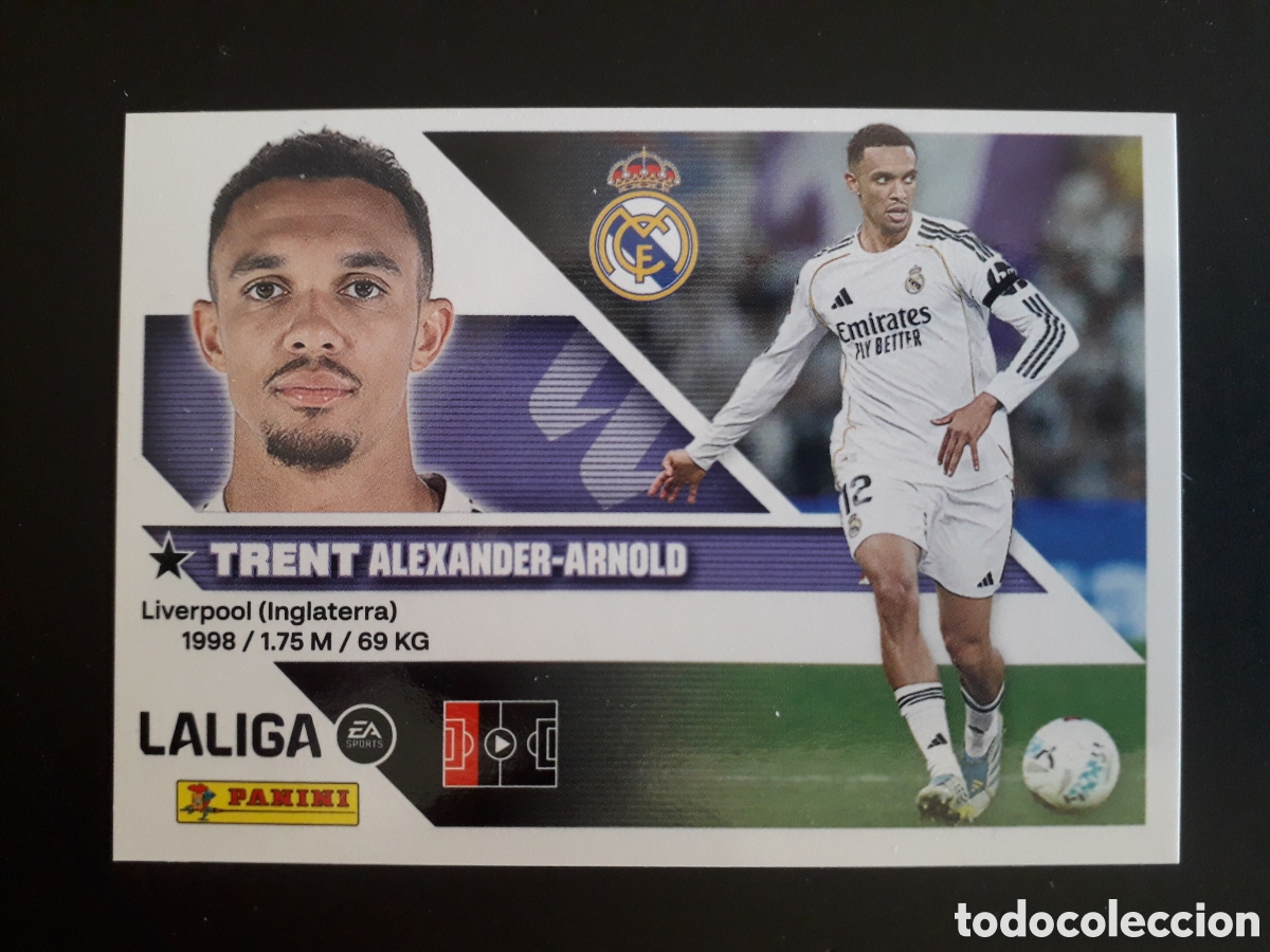 Figurine di Calcio: TRENT ALEXANDER ARNOLD REAL MADRID N&deg; 5 ED ESTE 2026 2027 26 27 SIN PEGAR PEDIDO M&Iacute;NIMO 3&euro;