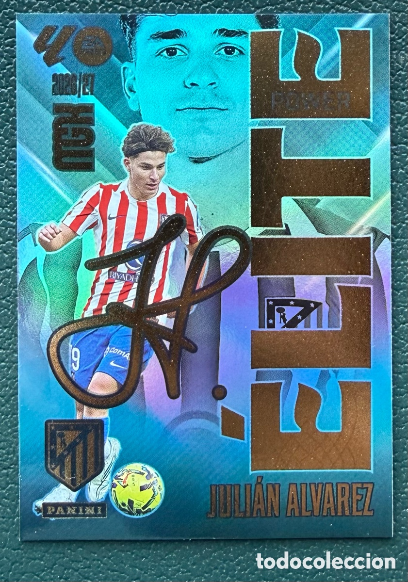 Figurine di Calcio: 8P JULIAN ALVAREZ ATLETICO DE MADRID ELITE POWER FICHAS ALBUM MEGACRACKS 2026 2027 MGK 26 27