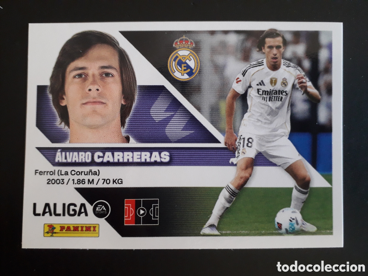 Cromos de f&uacute;tbol: CARRERAS REAL MADRID N&deg; 10A ED ESTE 2026 2027 26 27 SIN PEGAR PEDIDO M&Iacute;NIMO 3&euro;