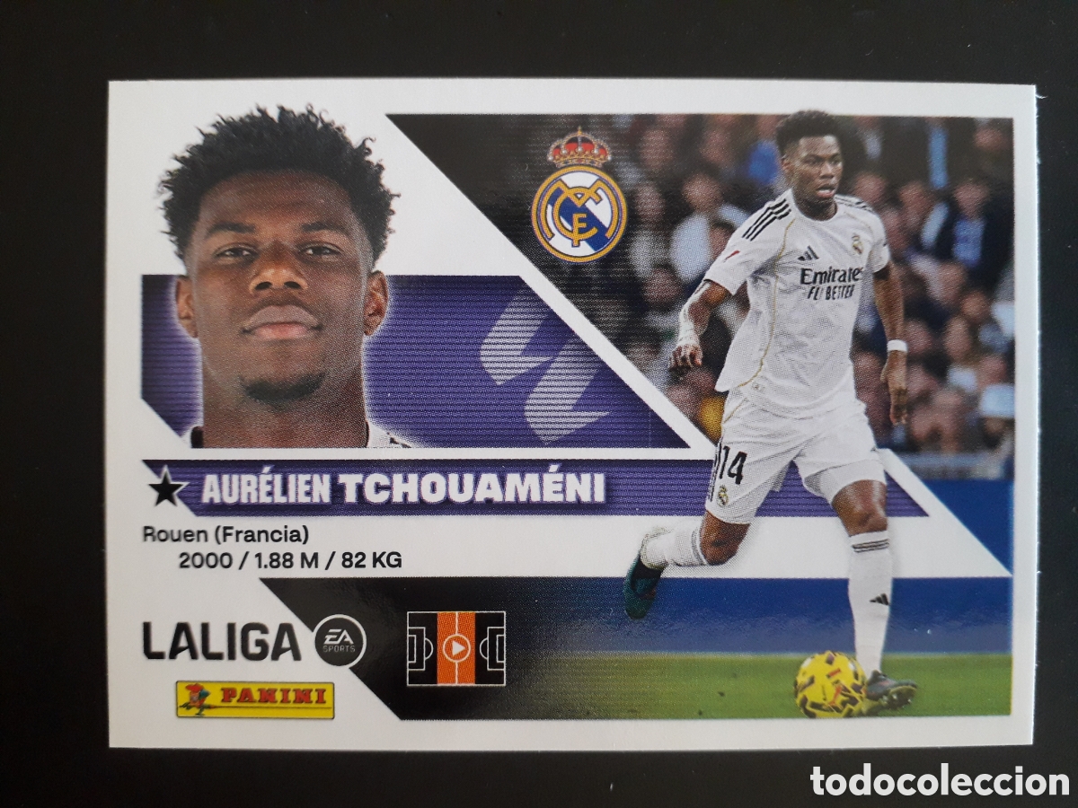 Cromos de f&uacute;tbol: TCHOUAM&Eacute;NI REAL MADRID N&deg; 11 ED ESTE 2026 2027 26 27 SIN PEGAR PEDIDO M&Iacute;NIMO 3&euro;.