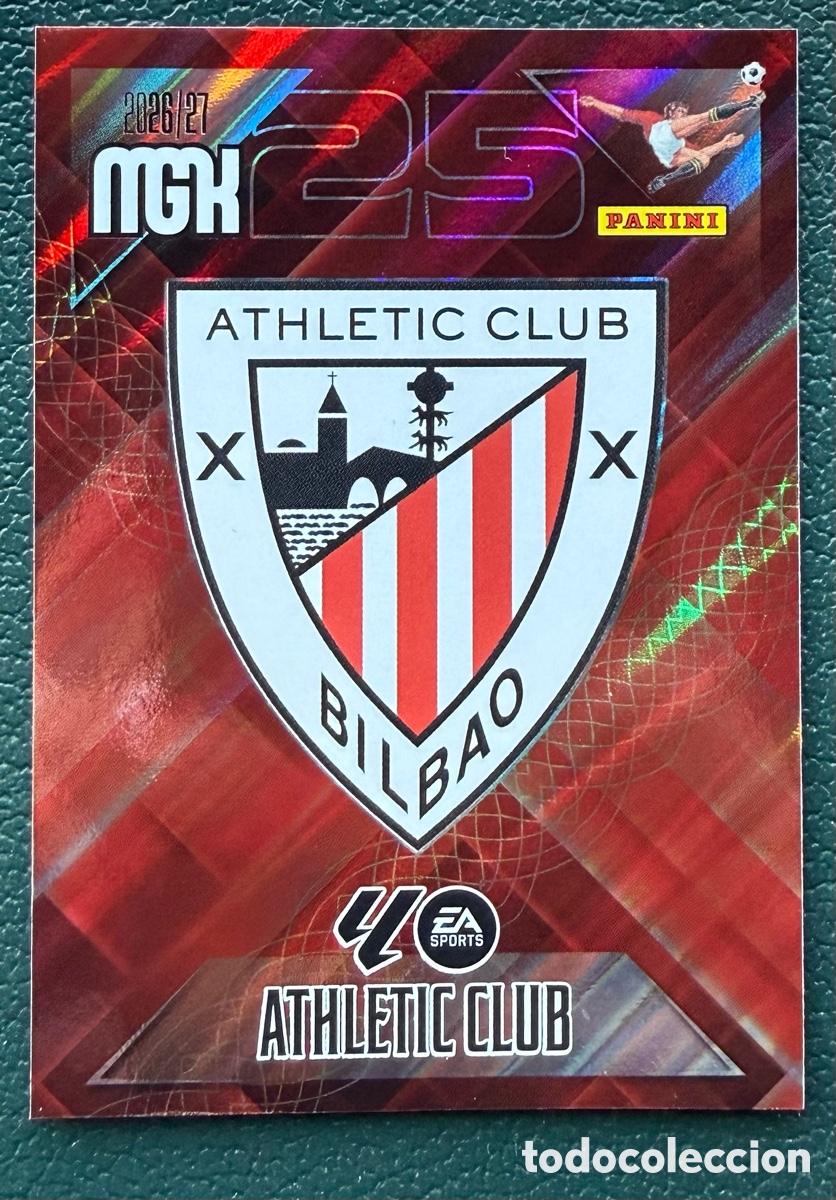 Cromos de f&uacute;tbol: 37 ESCUDO ATHLETIC DE BILBAO FICHAS ALBUM MEGACRACKS 2026 2027 MGK 26 27