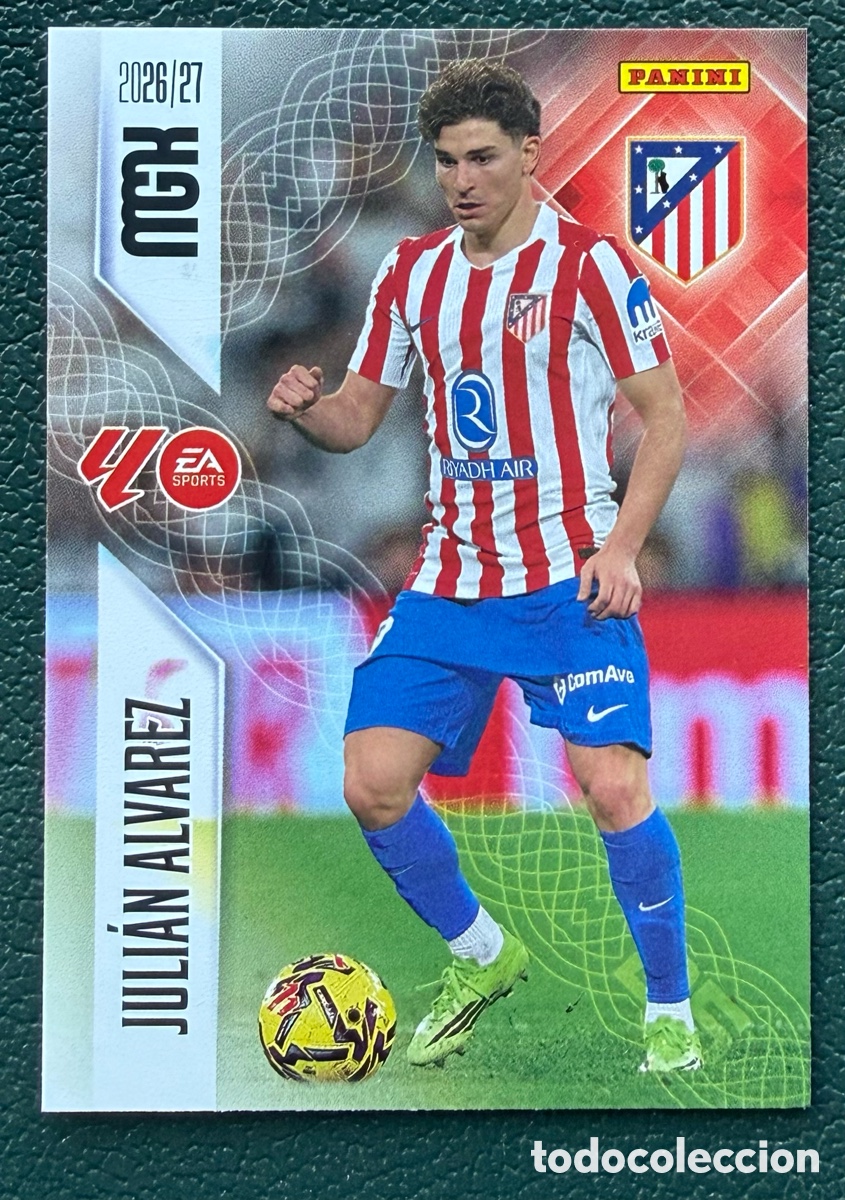 Cromos de f&uacute;tbol: 71 JULIAN ALVAREZ ATLETICO DE MADRID FICHAS ALBUM MEGACRACKS 2026 2027 MGK 26 27