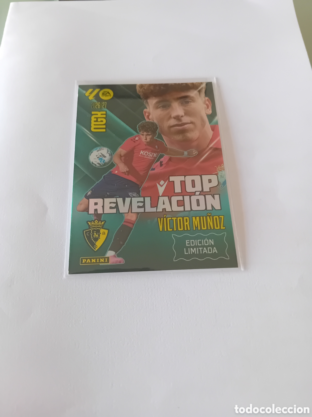Cromos de f&uacute;tbol: VICTOR MU&Ntilde;OZ TOP REVELACI&Oacute;N EDICION LIMITADA OSASUNA 26 27 2026 2027 MEGACRACKS MGK PANINI