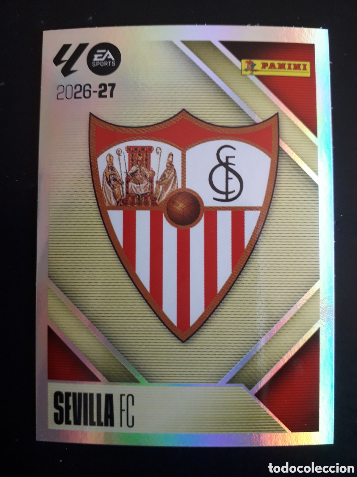 Cromos de f&uacute;tbol: ESCUDO SEVILLA N&deg; 1 ED ESTE 2026 2027 26 27 SIN PEGAR PEDIDO M&Iacute;NIMO 3&euro;