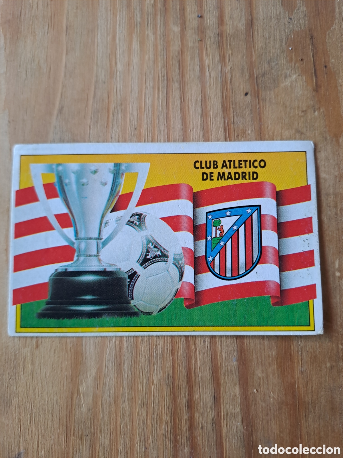 Cromos de Futebol: LIGA ESTE 90-91 &mdash; ESCUDO ATL&Eacute;TICO DE MADRID &mdash; SIN PEGAR Cromo de Ediciones Este correspondiente a l