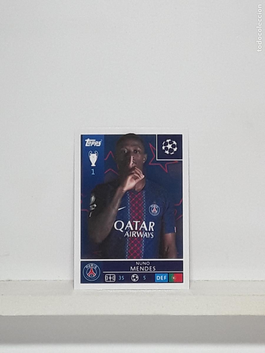 Football Stickers: CHAMPIONS STICKER 2025 2026 25 26 ALBUM TOPPS LEAGUE N 358 PARIS SAINT-GERMAIN NUNO MENDES