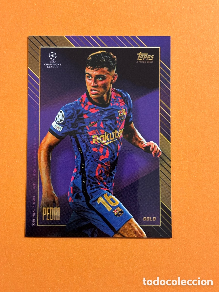 Figurine di Calcio: Pedri Barcelona 2021-22 Topps Gold X Tyson Beck Gold