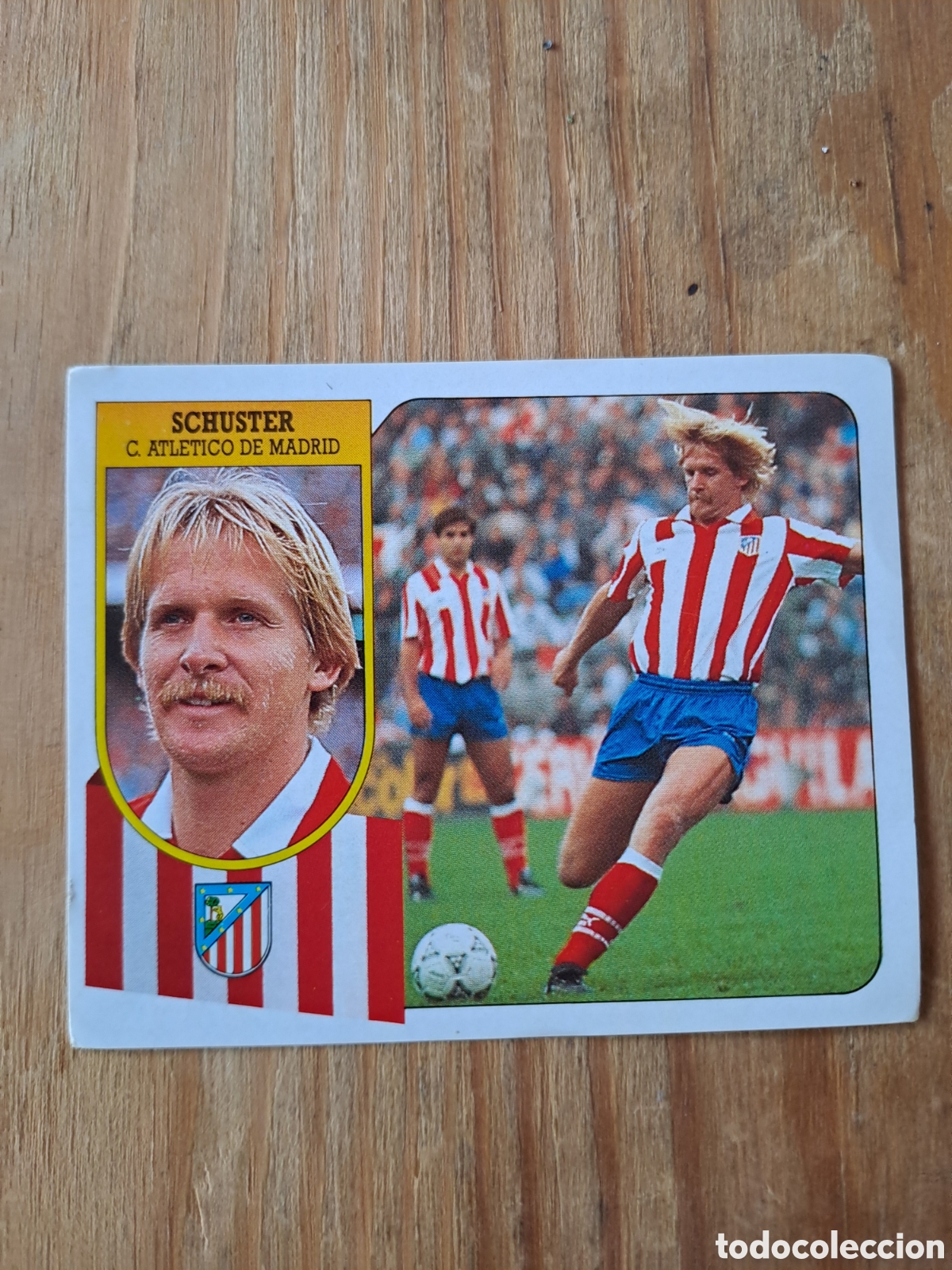 Fu&szlig;ball-Sticker: LIGA ESTE 91-92 &mdash; SCHUSTER ATL&Eacute;TICO MADRID &mdash; ADHESIVO SIN PEGAR Cromo original de Ediciones Este