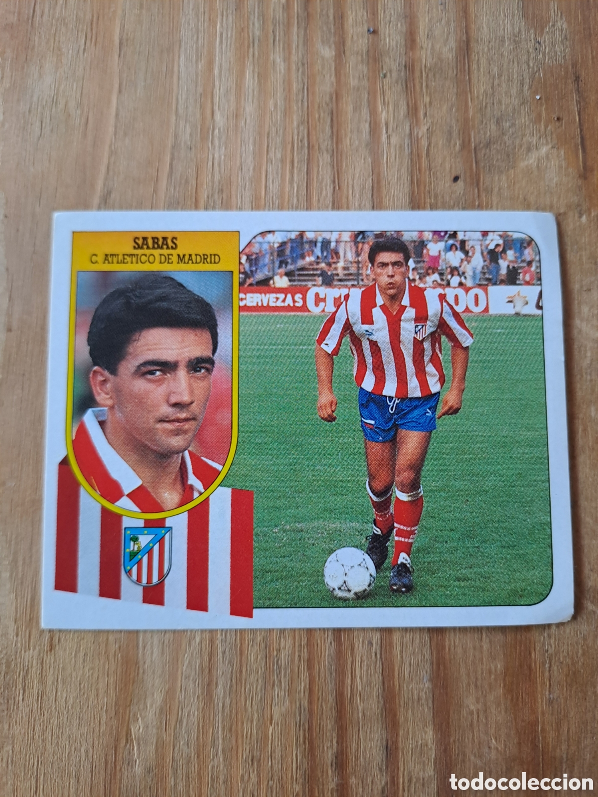 Cromos de f&uacute;tbol: LIGA ESTE 91-92 &mdash; SABAS ATL&Eacute;TICO MADRID &mdash; ADHESIVO SIN PEGAR Cromo original de Ediciones Este