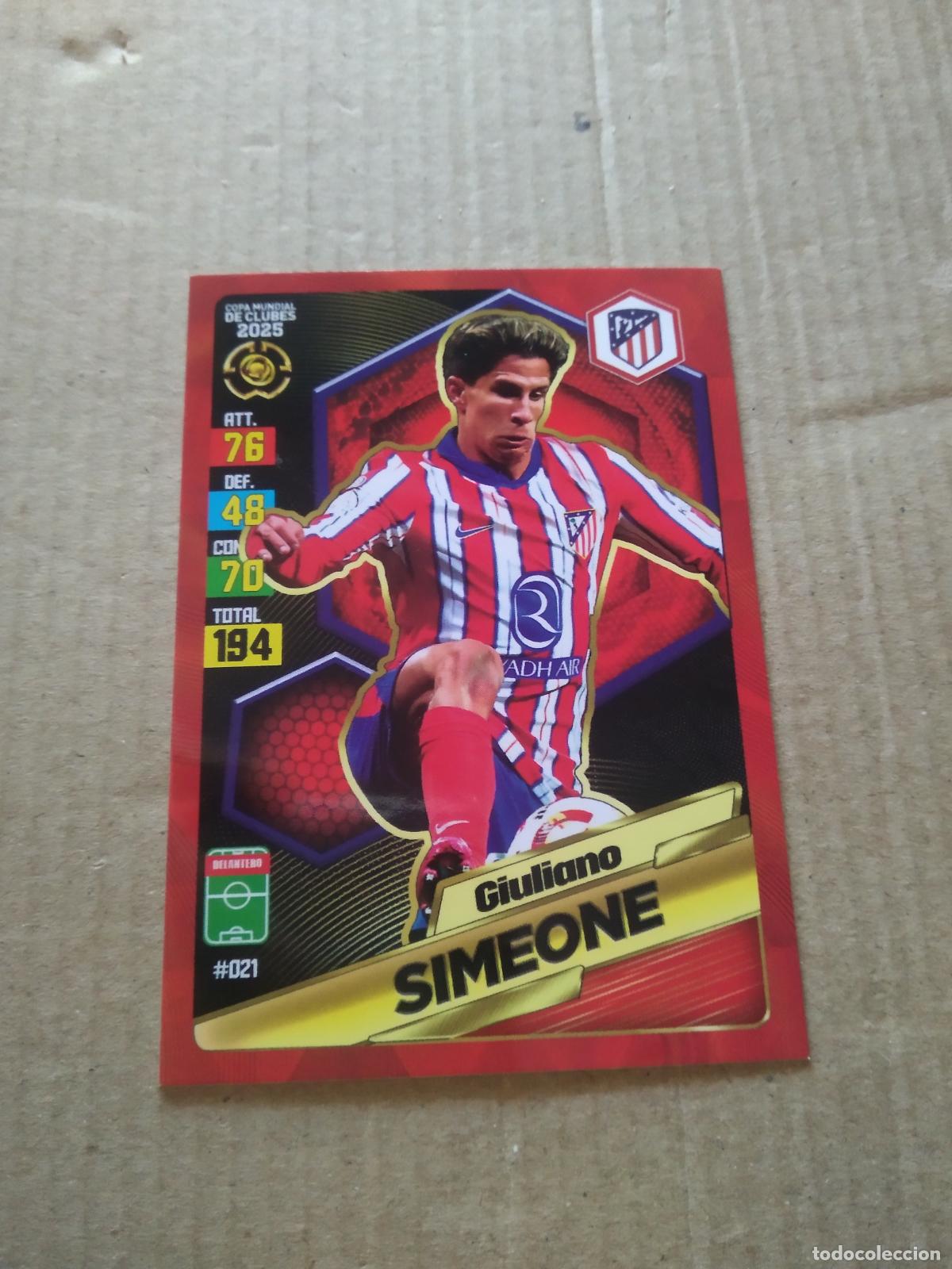 Cromos de f&uacute;tbol: 21 GIULIANO SIMEONE ATLETICO DE MADRID CROMO FUTBOL GOL PUBLICACIONES MUNDIAL DE CLUBES 2025
