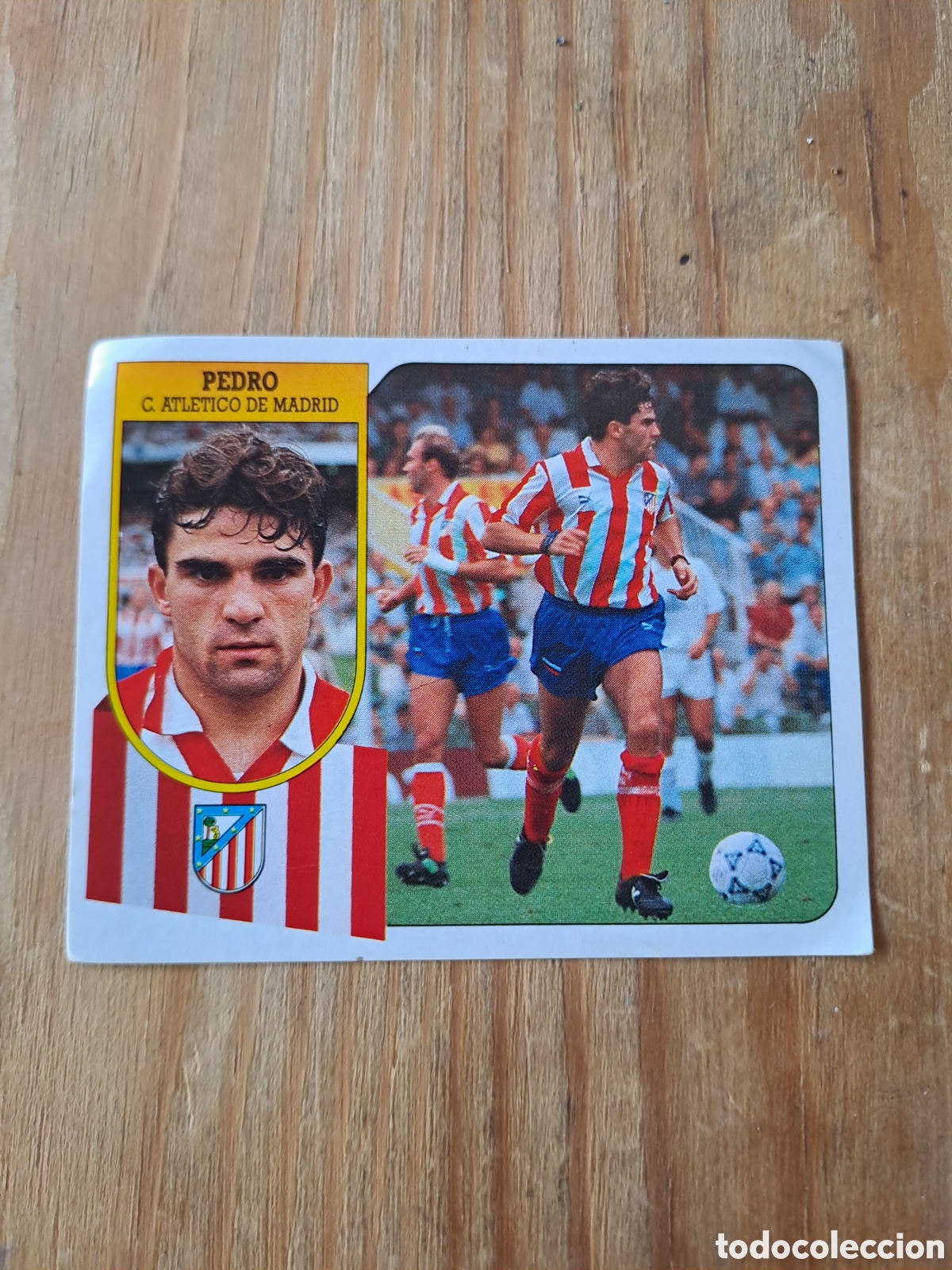 Cromos de f&uacute;tbol: LIGA ESTE 91-92 &mdash; PEDRO ATL&Eacute;TICO MADRID &mdash; ADHESIVO SIN PEGAR Cromo original de Ediciones Este
