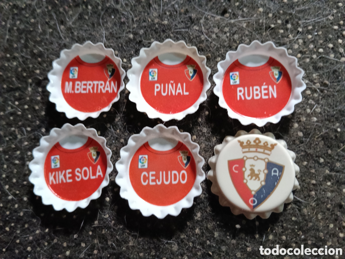 Cartes &agrave; collectionner de Football: Lote de 5 chapas GREFUSA Club Atl&eacute;tico Osasuna. + 1 de regalo M. Bertran, Pu&ntilde;al, Rub&eacute;n, Kike Sola y