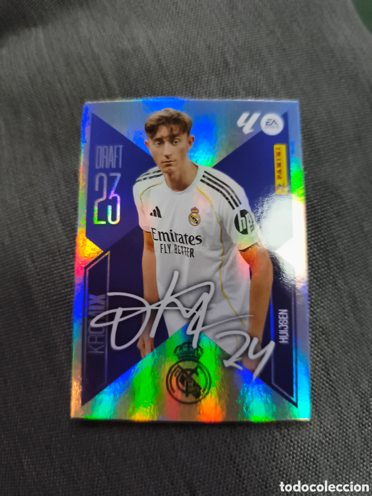 Cromos de f&uacute;tbol: CROMO N&Uacute;MERO K10 HUIJSEN REAL MADRID DRAF 23 KROMIX. LIGA ESTE 26/27. PANINI.