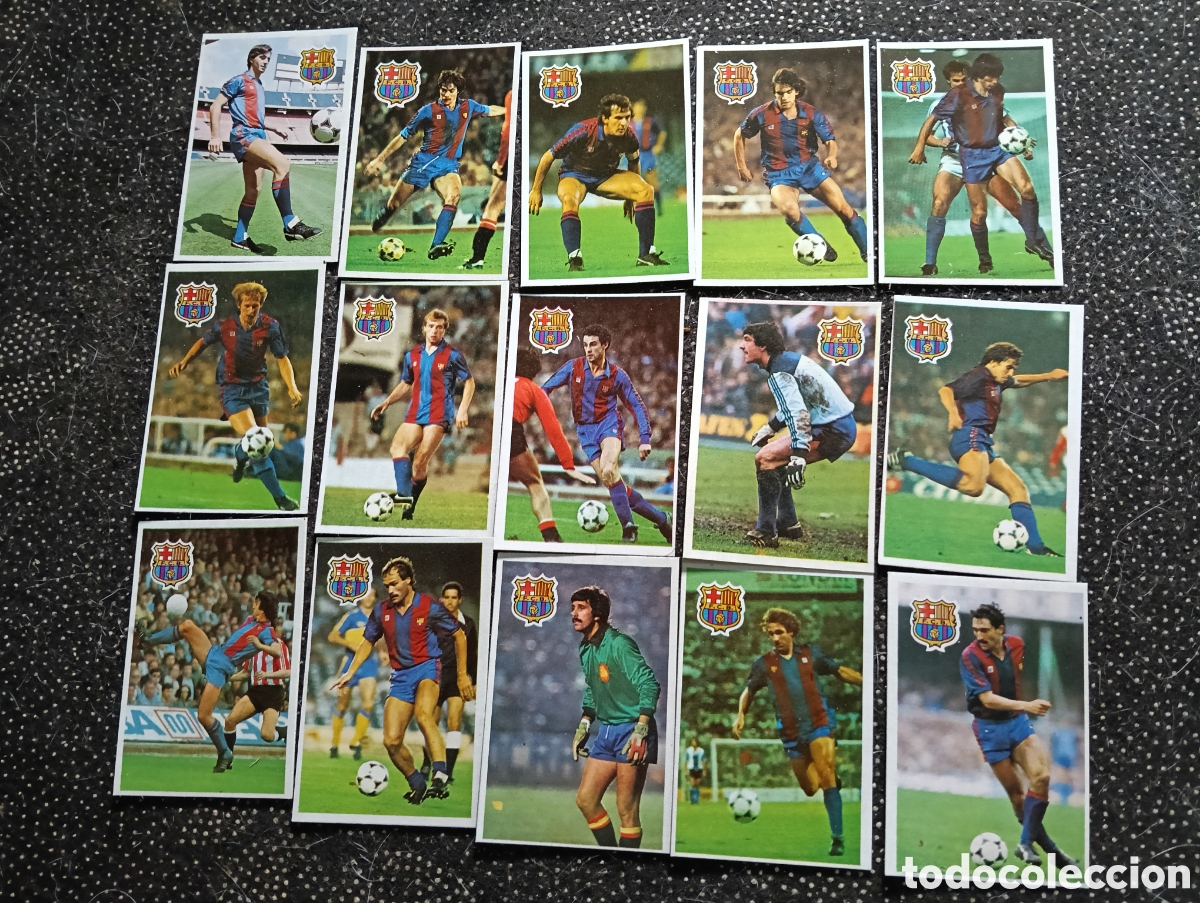 Cromos de f&uacute;tbol: Lote de 15 cromos del F. C. Barcelona liga 1984-85, sin pegar y en buen estado.