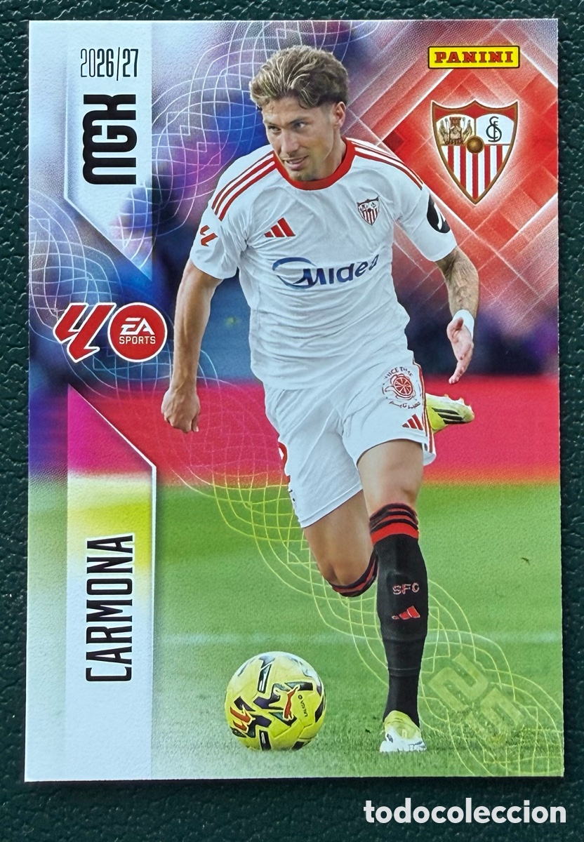 Football Stickers: 328 CARMONA SEVILLA FC FICHAS ALBUM MEGACRACKS 2026 2027 MGK 26 27