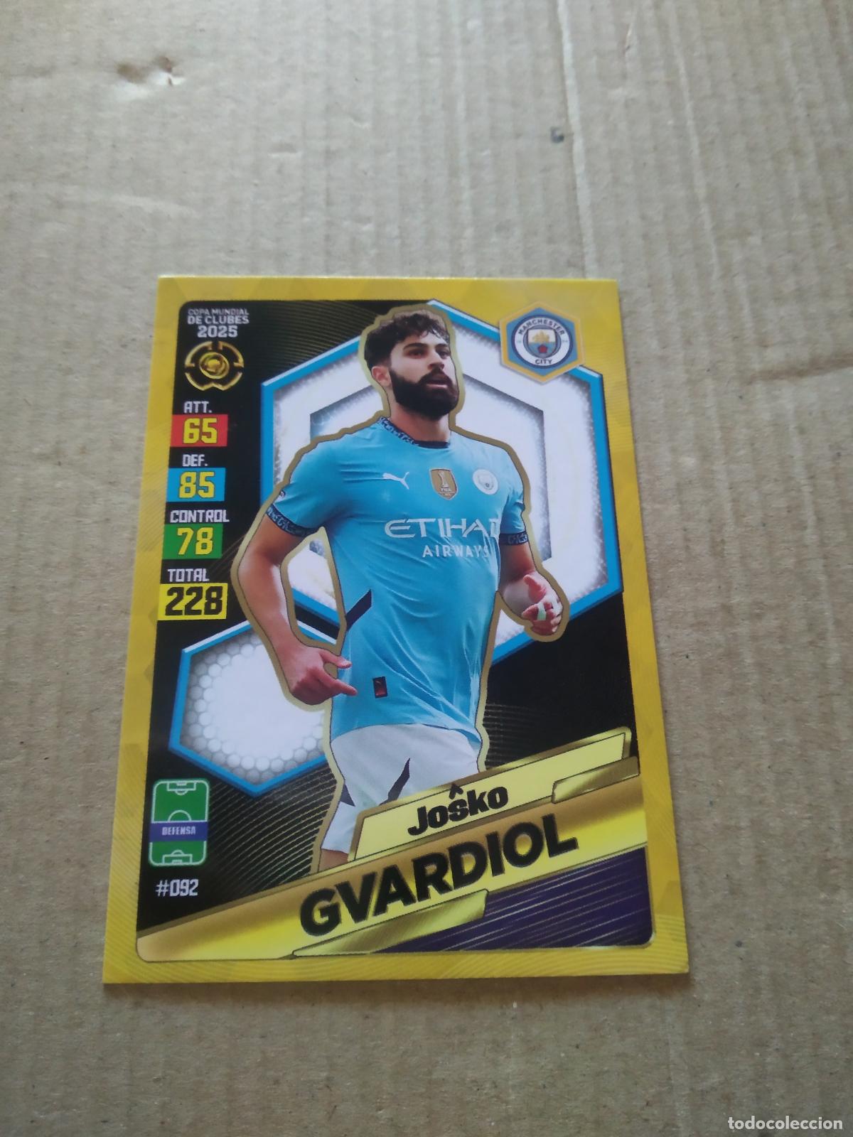 Cromos de f&uacute;tbol: 92 GVARDIOL MANCHESTER CITY CROMO FUTBOL GOL PUBLICACIONES MUNDIAL DE CLUBES 2025