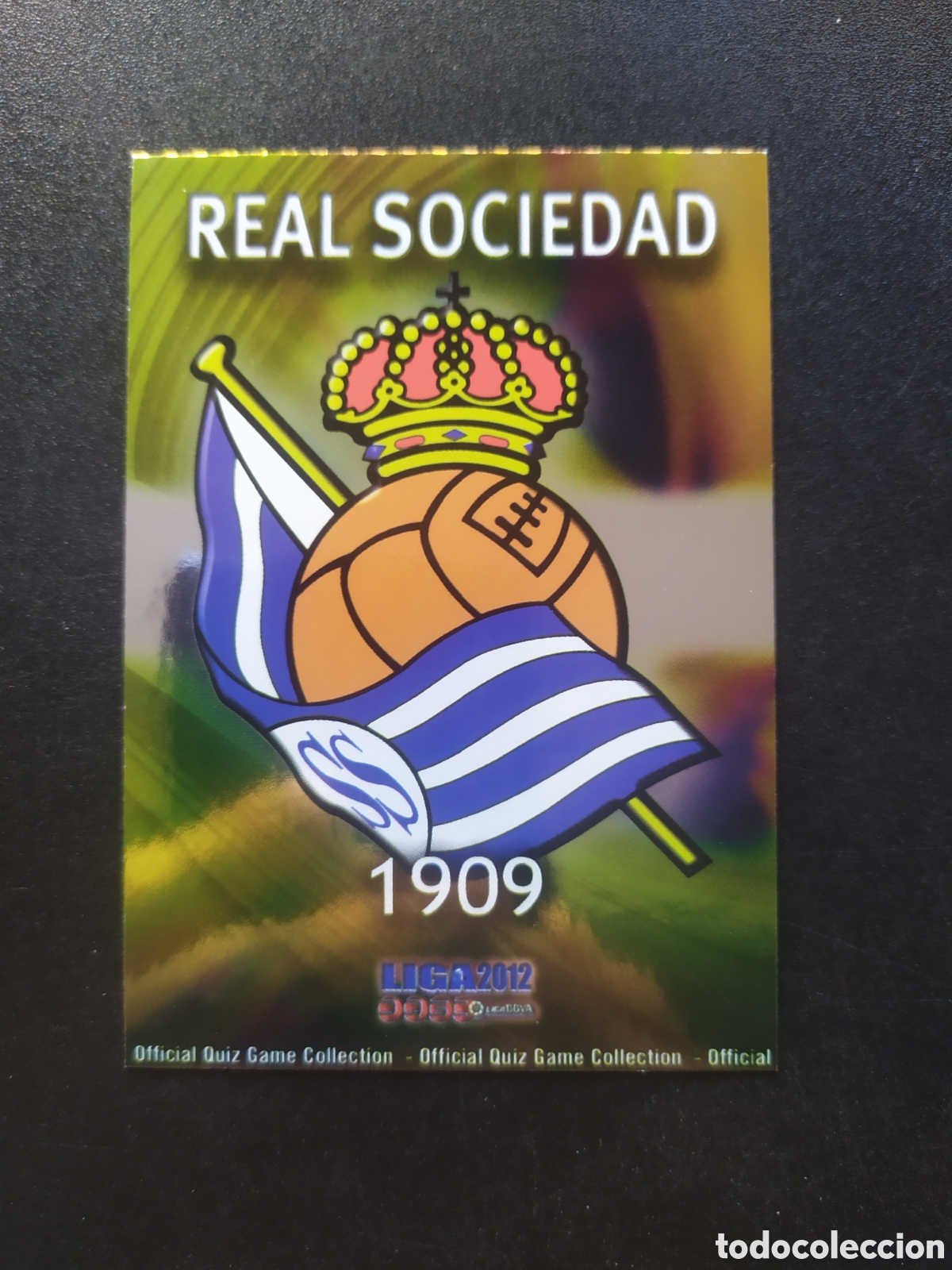 Cromos de f&uacute;tbol: Mundicromo fichas Liga 2011 2012 11 12 escudo brillo liso corregido n&deg; 379 Real Sociedad