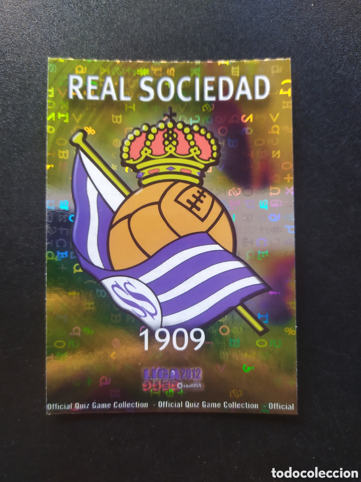 Cromos de f&uacute;tbol: Mundicromo fichas Liga 2011 2012 11 12 escudo brillo letras n&deg; 379 Real Sociedad