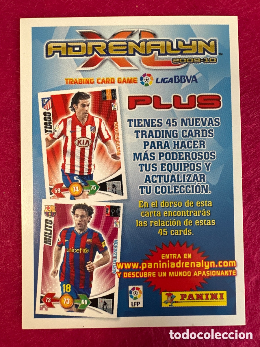 Cromos de f&uacute;tbol: &Iacute;NDICE PLUS ADRENALYN LIGA 2009-2010 09 10 PANINI TRADING CARD