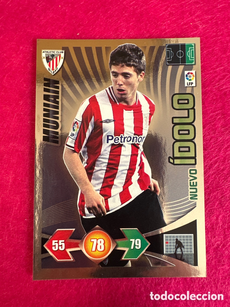 Cromos de f&uacute;tbol: MUNIA&Iacute;N (ATHLETIC BILBAO) ROOKIE NUEVO &Iacute;DOLO ADRENALYN LIGA 2009-2010 09 10 PANINI TRADING CARD