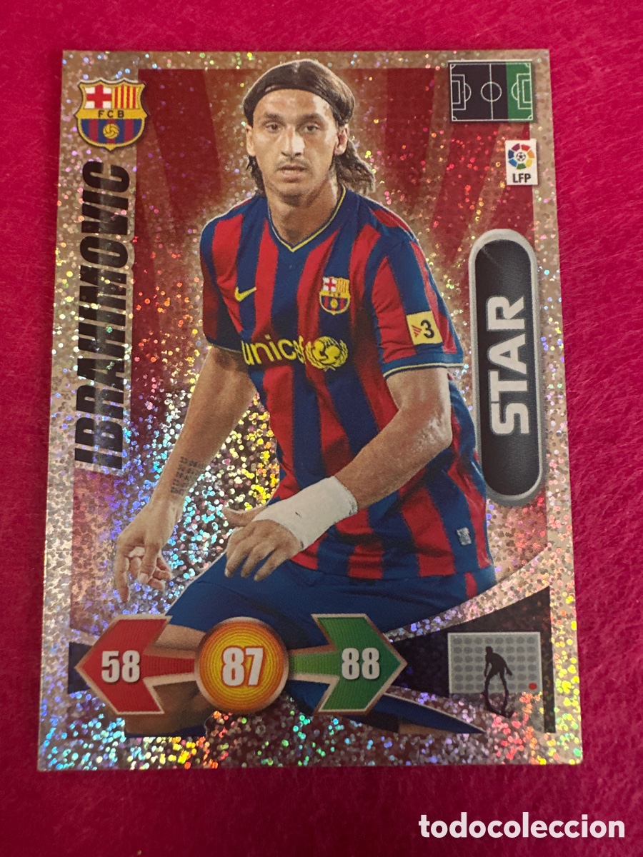Cromos de f&uacute;tbol: IBRAHIMOVIC(F.C.BARCELONA)STAR-BRILLANTINA GRUESA-ADRENALYN LIGA 2009-2010 09 10 PANINI TRADING CARD