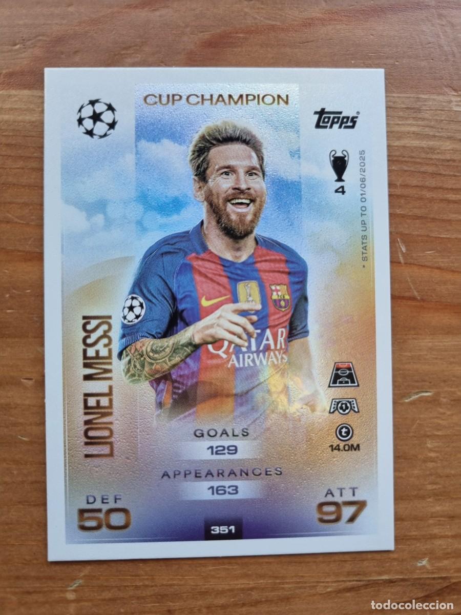 Cromos de f&uacute;tbol: 351 Lionel MESSI (FC Barcelona) CUP CHAMPION. Match Attax 2025 2026 25 26 (Topps)
