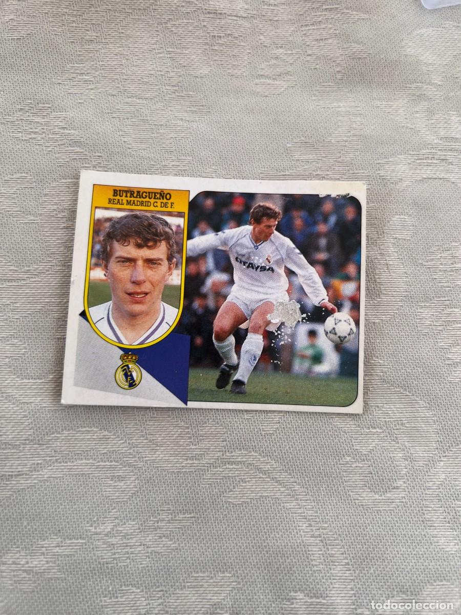 Cromos de f&uacute;tbol: BUTRAGUE&Ntilde;O REAL MADRID SIN PEGAR CART&Oacute;N LIGA ESTE 1991/92 91 92