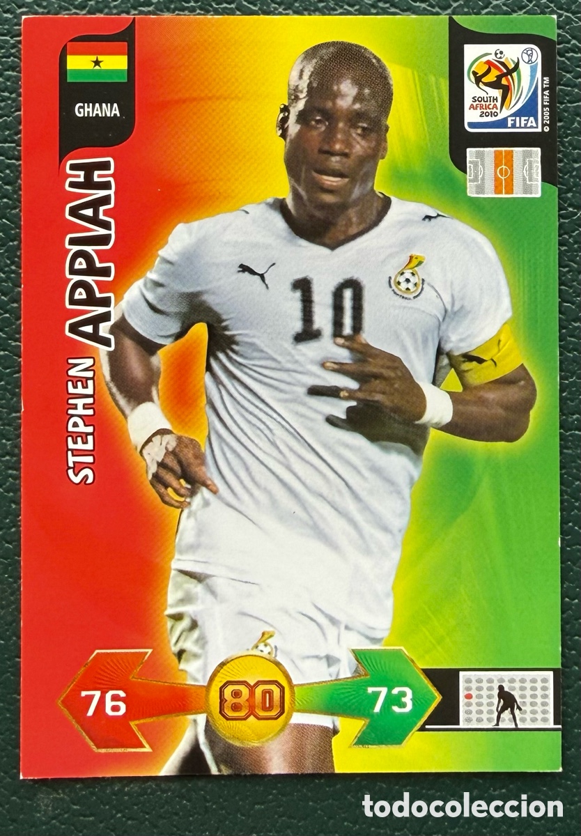 Cromos de f&uacute;tbol: STEPHEN APPIAH GHANA FICHAS ALBUM ADRENALYN XL MUNDIAL SOUTH AFRICA 2010