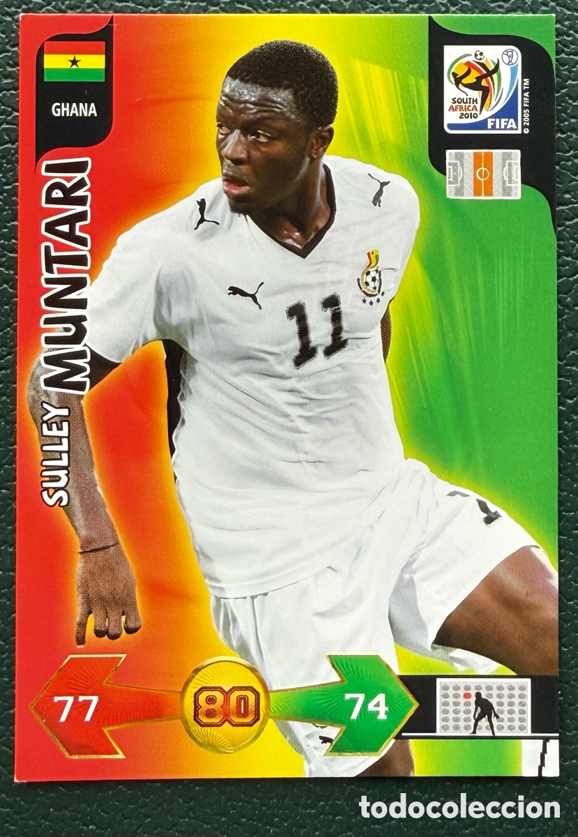 Cromos de f&uacute;tbol: SULLEY MUNTARI GHANA FICHAS ALBUM ADRENALYN XL MUNDIAL SOUTH AFRICA 2010