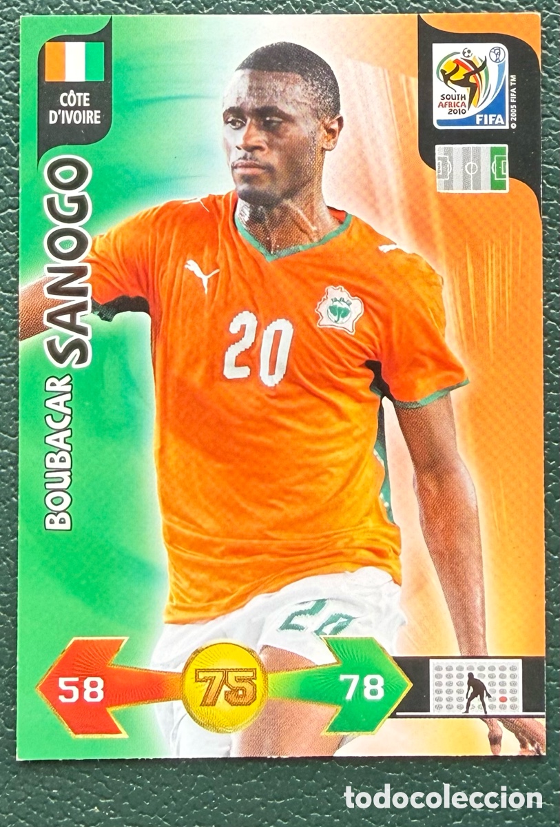 Cromos de f&uacute;tbol: BOUBACAR SANOGO COSTA MARFIL FICHAS ALBUM ADRENALYN XL MUNDIAL SOUTH AFRICA 2010