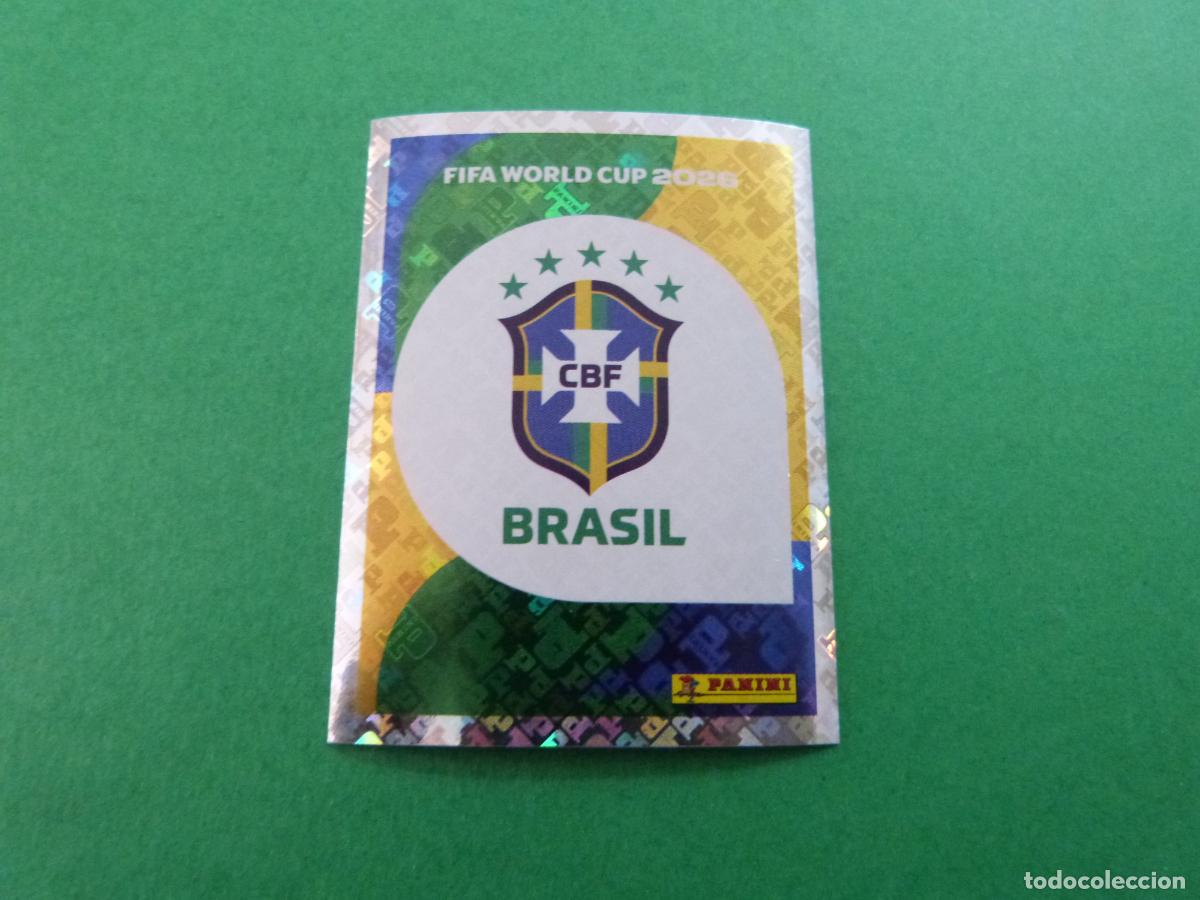 Cromos de f&uacute;tbol: CROMO FUTBOL ESCUDO BRASIL SIN PEGAR N&ordm; 1 BRA 1 MUNDIAL 2026 PANINI