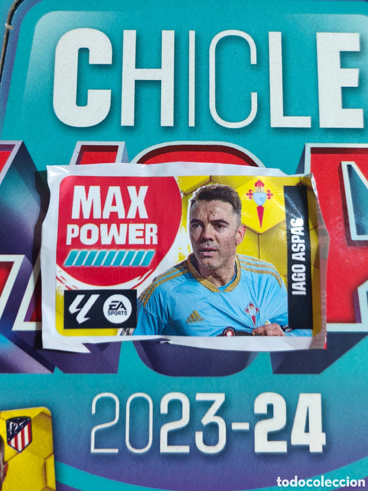 Cromos de f&uacute;tbol: Iago Aspas MAX POWER Chicle liga este 23/24 Celta