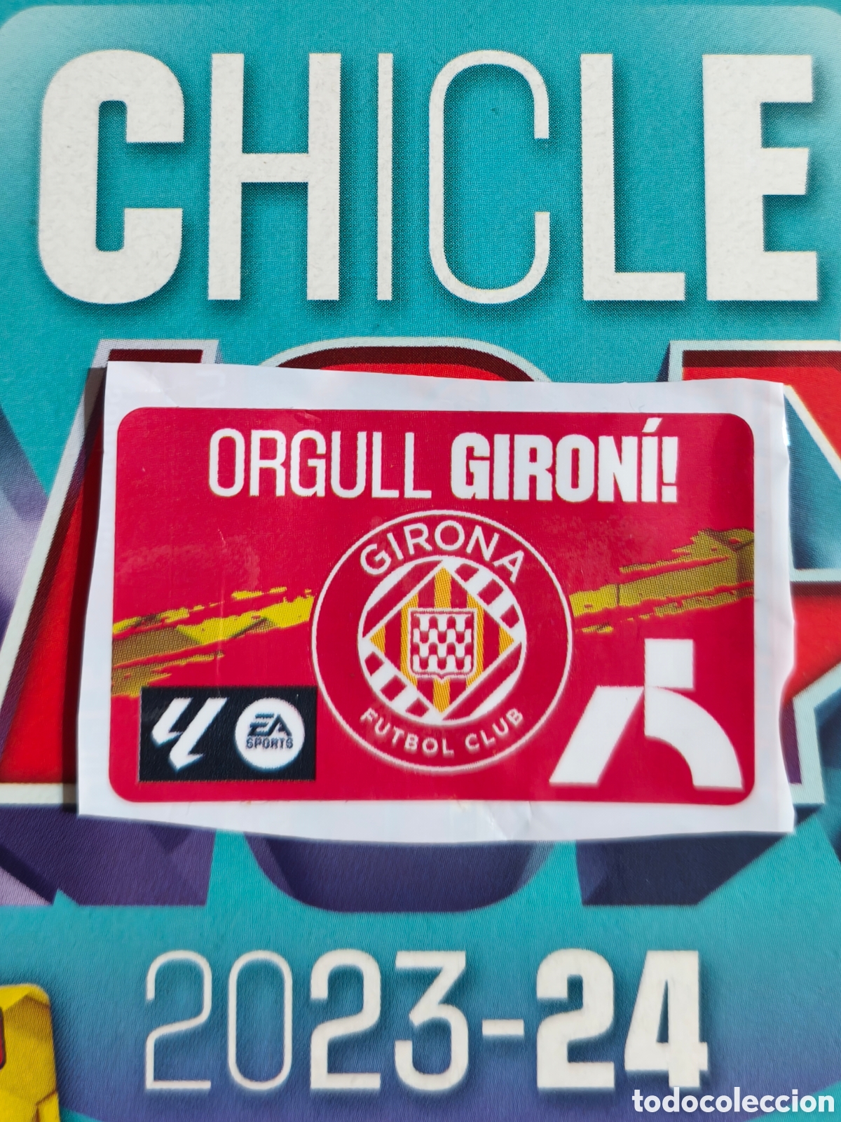Cromos de f&uacute;tbol: Escudo Girona chicle liga este 23/24