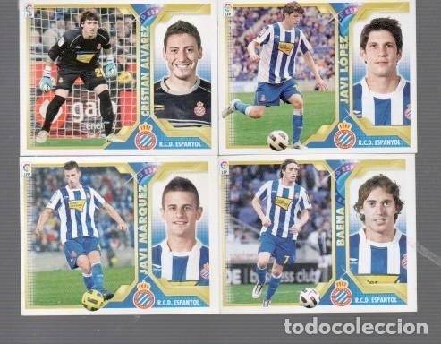 Cromos de f&uacute;tbol: CROMOS DE LIGA FUTBOL 2011/ 12 DE LA CASA ESTE Y PANINI DEL R. C. D, ESPA&Ntilde;OL N&ordm; 2 -3 -9 - 10